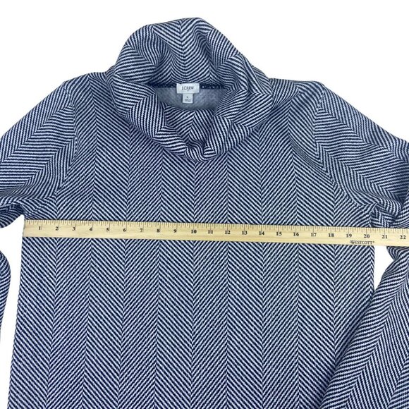J. Crew Womens Striped Sweater Turtle Neck Black and White Pattern Fall Warm L - Picture 4 of 8